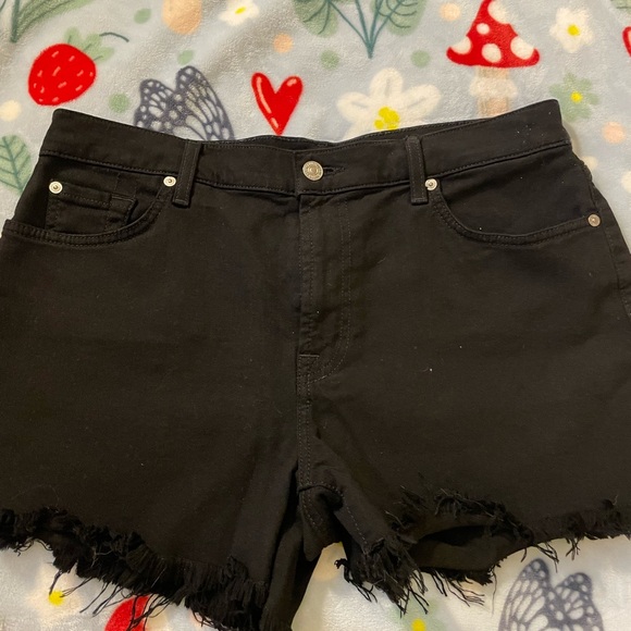 7 For All Mankind Pants - seven for all mankind black denim shorts